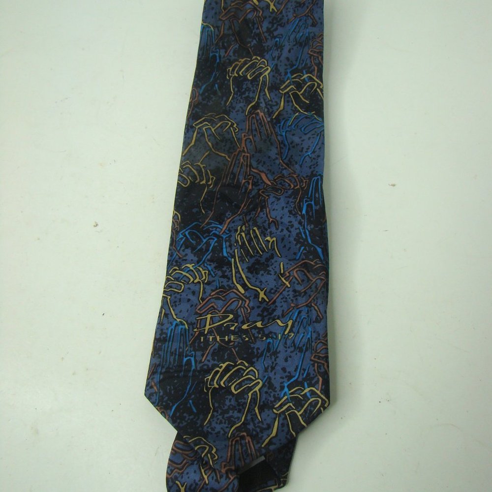 Appointed Apparel Living Epistles Christian Tie Pray Praying Hands Blue